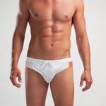 Slip de bain bande bicolore