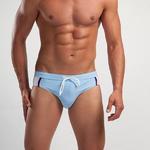 Slip de bain bande bicolore
