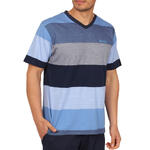 ADMAS FOR MEN - Ref.54088AD - Tenue pyjama short t-shirt Stay Stripes bleu Admas