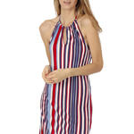 ADMAS WOMAN - Ref.19568AD - Robe estivale sans manches Elegant Stripes rouge