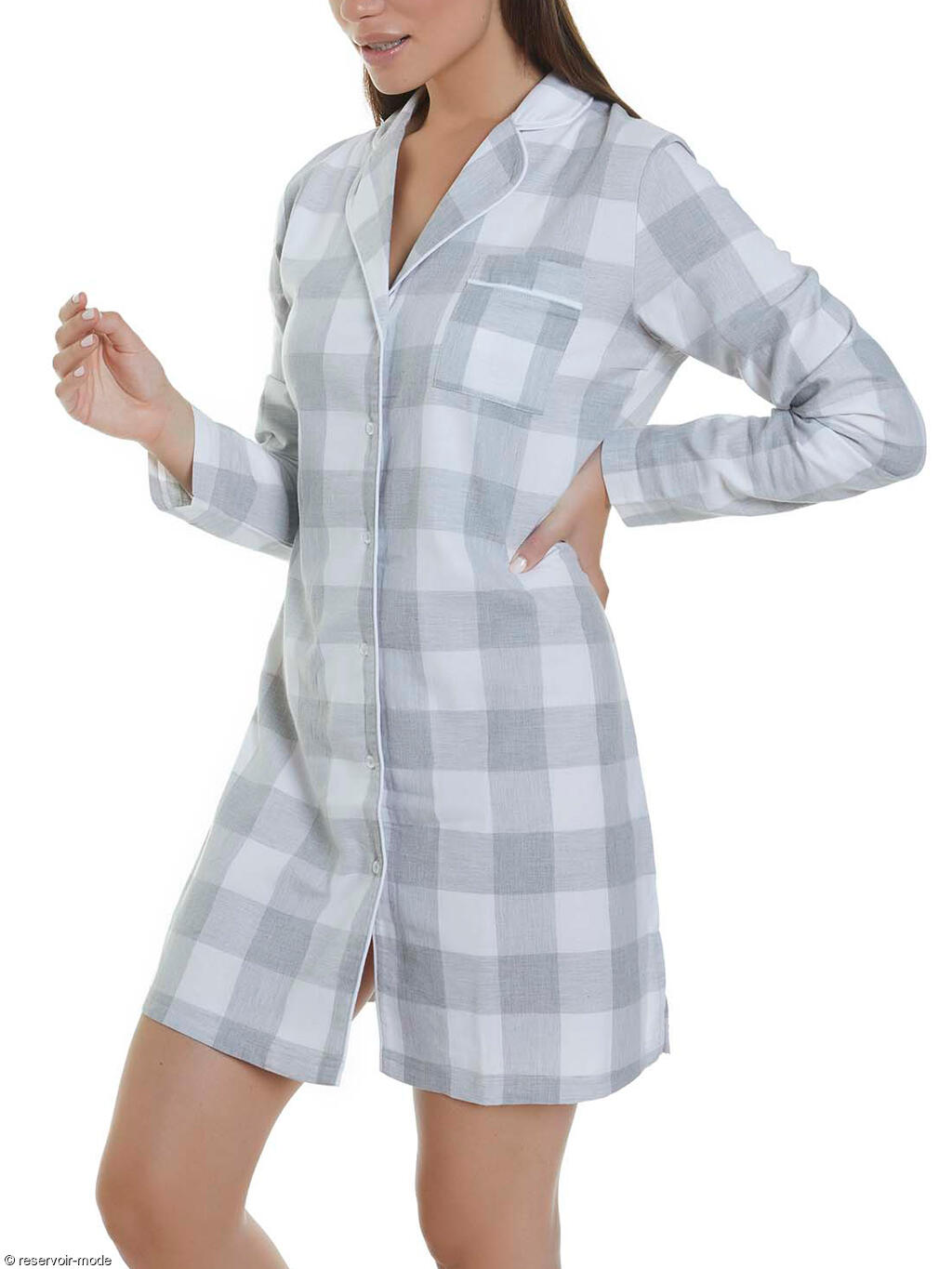 Chemise de nuit manches longues Geometric