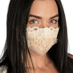 AJOUR - Ref.LM13AJO - Masque de protection en dentelle brodée et coton beige