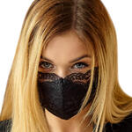 AJOUR - Ref.LM1AJOU - Masque coton et dentelle noir Ajour