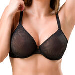 LUNA - Ref.14096LU1 - Soutien-gorge armaturé balconnet Lust noir Luna Splendida