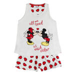 Pyjama fille short débardeur Love Mouse Disney ivoire