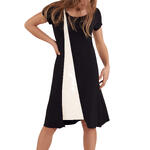 LISCA - Ref.49442LI - Robe estivale manches courtes Guaraja noir Lisca