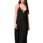 LUNA - Ref.93604LU - Robe longue estivale Star noir Luna Splendida