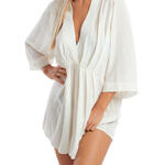 Tunique de plage manches trois-quarts Panama