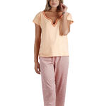 ADMAS WOMAN - Ref.55179AD - Pyjama tenue pantalon palazzo t-shirt Orange Missoni