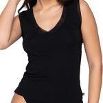 LUNA - Ref.84531LU - Top sans manches col V Cotton Touch Luna Splendida