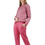 ADMAS FEMME - Ref.56188AD - Pyjama pantalon resserré top manches longues Vichy