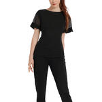 Pyjama tenue d'intérieur pantalon top manches courtes Smooth