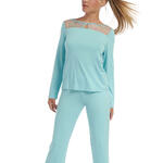 LISCA - Ref.23377LI - Pyjama tenue d'intérieur pantalon top manches longues Liv