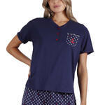 ADMAS FEMME - Ref.55187AD - Pyjama short t-shirt La Vie Est Belle Admas