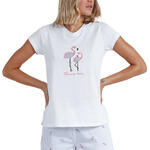 ADMAS FEMME - Ref.60170AD - Pyjama tenue short t-shirt Flamingo Lovers Admas