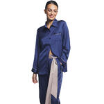 Pyjama pantalon chemise manches longues Satin