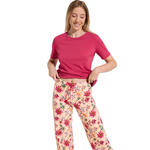 LISCA - Ref.63474LI - Pyjama pantalon t-shirt manches courtes Flowers