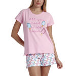 ADMAS FEMME - Ref.62061AD - Pyjama tenue d'intérieur short t-shirt Ice Cream