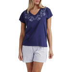 ADMAS FEMME - Ref.62055AD - Pyjama short t-shirt Blue And Bleu Mod Admas