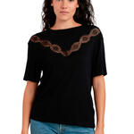 ADMAS FEMME - Ref.43626AD - T-shirt à manches courtes CHEST LACE Admas
