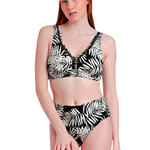 ADMAS FEMME - Ref.15491AD - Ensemble bikini taille haute brassière Black Leaves