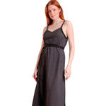 Robe estivale mi-longue fines bretelles Linen Style