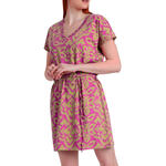 ADMAS FEMME - Ref.61360AD - Robe estivale manches courtes Pink And Green Admas
