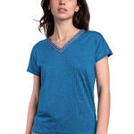 ADMAS FEMME - Ref.43647AD - T-shirt manches courtes col V Mexico Admas