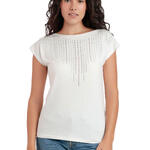 ADMAS FEMME - Ref.43625AD - T-shirt manches courtes Front Stones Admas