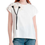 ADMAS FEMME - Ref.43643AD - T-shirt manches courtes Flor Aplicada Admas