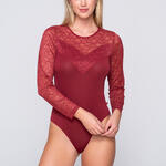 LUNA - Ref.84523LU2 - Body dentelle manches longues MICRO TOUCH LACE