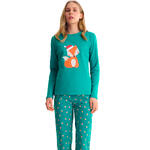 LISCA - Ref.63497LI - Pyjama pantalon droit top M.longues FOXY Lisca Cheek