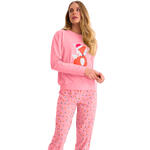 LISCA - Ref.63498LI - Pyjama pantalon jogger top M.longues FOXY Lisca Cheek