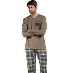 ADMAS HOMME - Ref.63764AD - Pyjama pantalon top long Never Give You Up