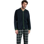 ADMAS HOMME - Ref.63783AD - Pyjama pantalon chemise manches longues Smeraldo