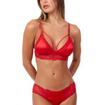 Ensemble soutien-gorge triangle et slip Satin