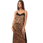 ADMAS FEMME - Ref.61441AD - Nuisette satin mi-longue Glam Leopard Admas