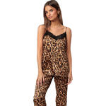 ADMAS FEMME - Ref.63658AD - Pyjama satin pantalon caraco Glam Leopard Admas
