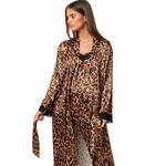 ADMAS FEMME - Ref.67321AD - Déshabillé satin long Glam Leopard Admas