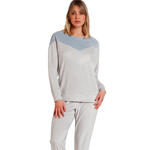 ADMAS FEMME - Ref.62559AD - Pyjama velours pantalon top long Soft Home