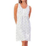 Chemise de nuit sans manches White And Grey