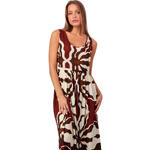 ADMAS FEMME - Ref.18073AD - Robe longue estivale Brown Leaves Admas