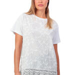 ADMAS FEMME - Ref.43693AD - T-shirt manches courtes Guipur And Embroidery Admas