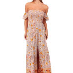 ADMAS FEMME - Ref.18025AD - Robe longue estivale bustier manches Flowers