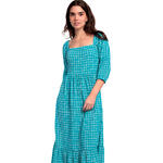 Robe longue estivale demi-manches col carré Dreams