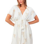 ADMAS FEMME - Ref.19941AD - Robe de plage manches courtes Golden Palms Admas