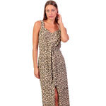 ADMAS FEMME - Ref.18026AD - Robe estivale boutonnée mi-longue Leopard Admas