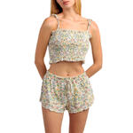 Pyjama short caraco court Yellow Garden