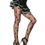 Paire de collants 15 den transparents pois brodés Charleston