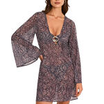 Robe tunique de plage manches longues INDIGO